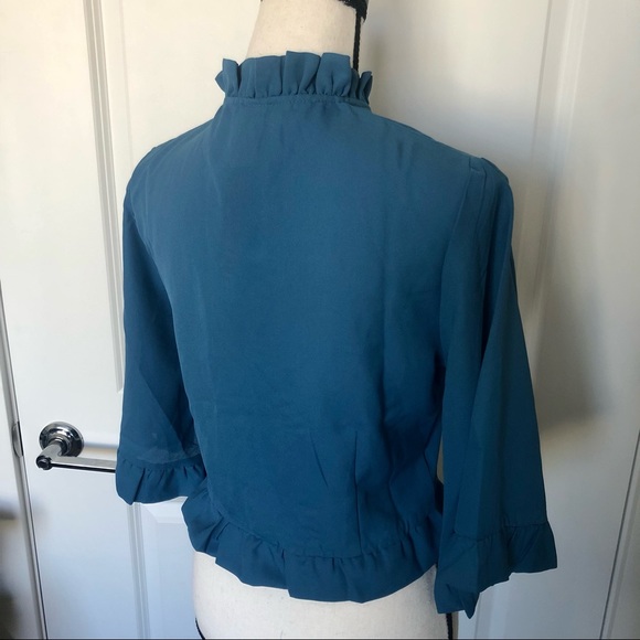 NWT Blue Blouse with Buttons - Picture 3 of 10